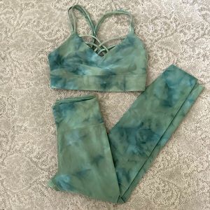 Target JoyLab bra top and leggings tie dye